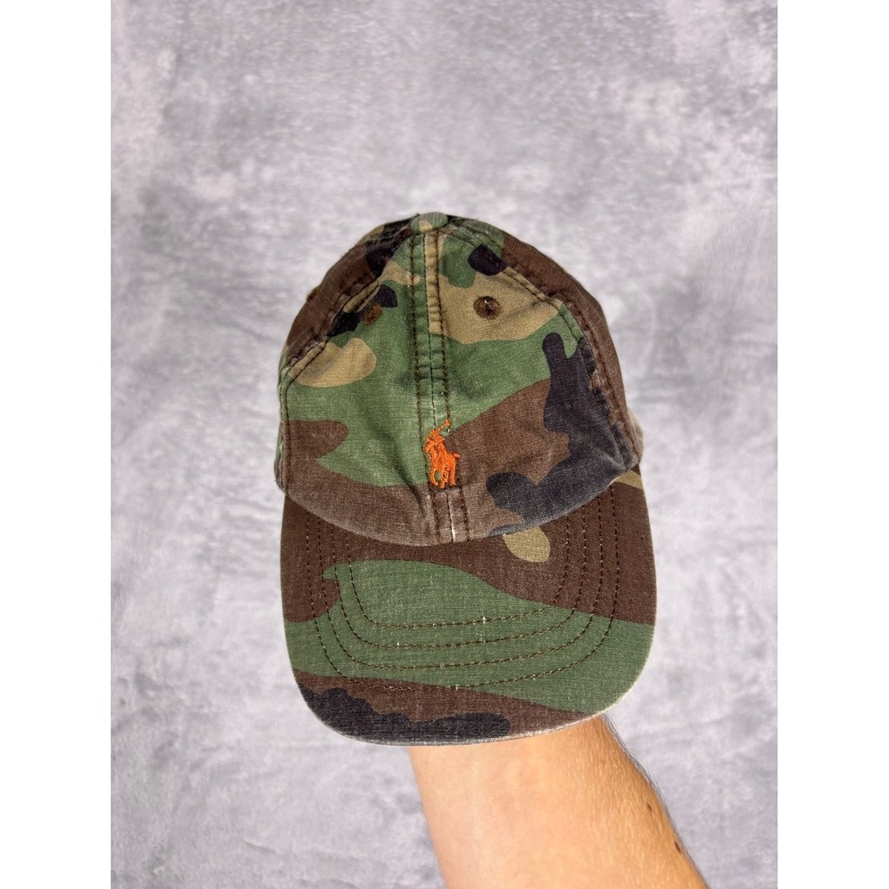 Polo Ralph Lauren Toddler Camo Hat Orange Pony Baseball Cap Boys Girls 2T-4T